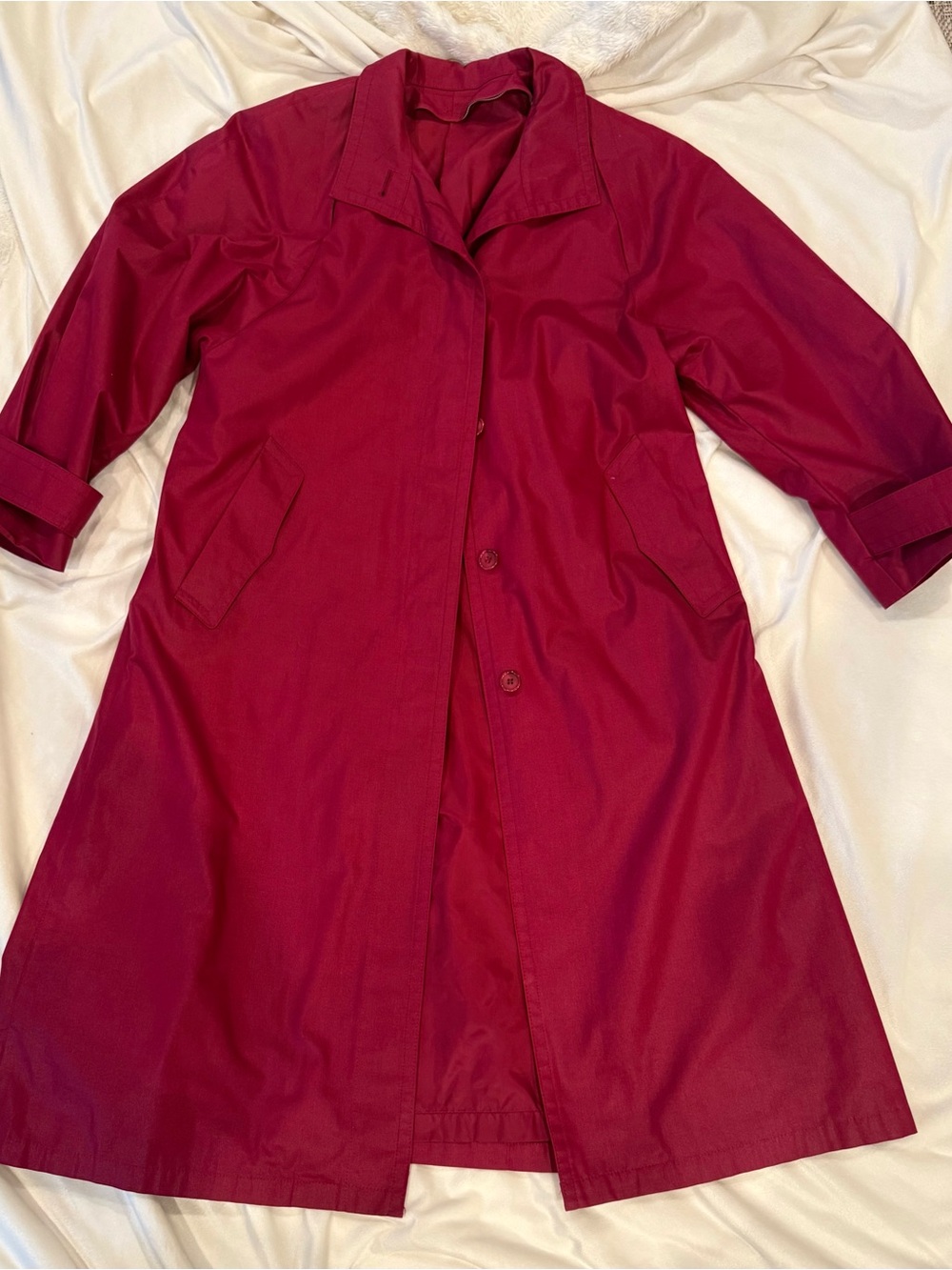 London Fog Vintage Raspberry Red Coat with Button Front